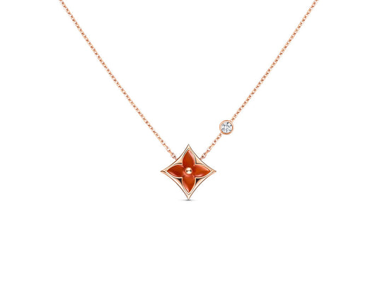 [Regal Jewels]STAR NECKLACE PINK GOLD 1 DIAMOND