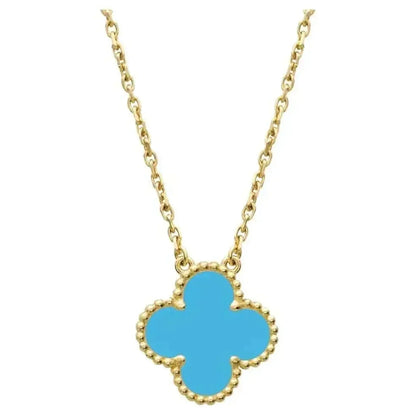 [Regal Jewels]CLOVER 15MM VINTAGE TURQUOISE NECKLACE