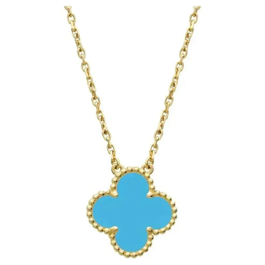 [Regal Jewels]CLOVER 15MM VINTAGE TURQUOISE NECKLACE