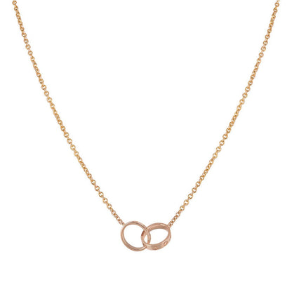 [Regal Jewels]LOVE NECKLACE DOUBLE RING PINK GOLD