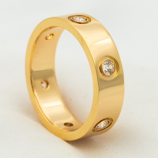 [Regal Jewels]LOVE RING 5.5MM 6 DIAMONDS PINK GOLD