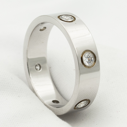 [Regal Jewels]LOVE RING 5.5MM 6 DIAMONDS SILVER