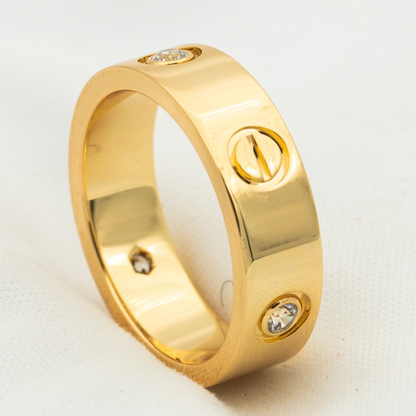 [Regal Jewels]LOVE RING 5.5MM 3 DIAMONDS PINK GOLD