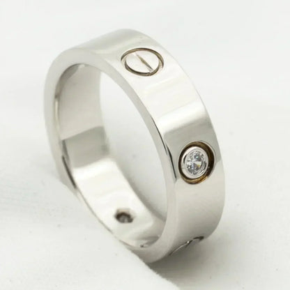 [Regal Jewels]LOVE RING 5.5MM 3 DIAMONDS SILVER