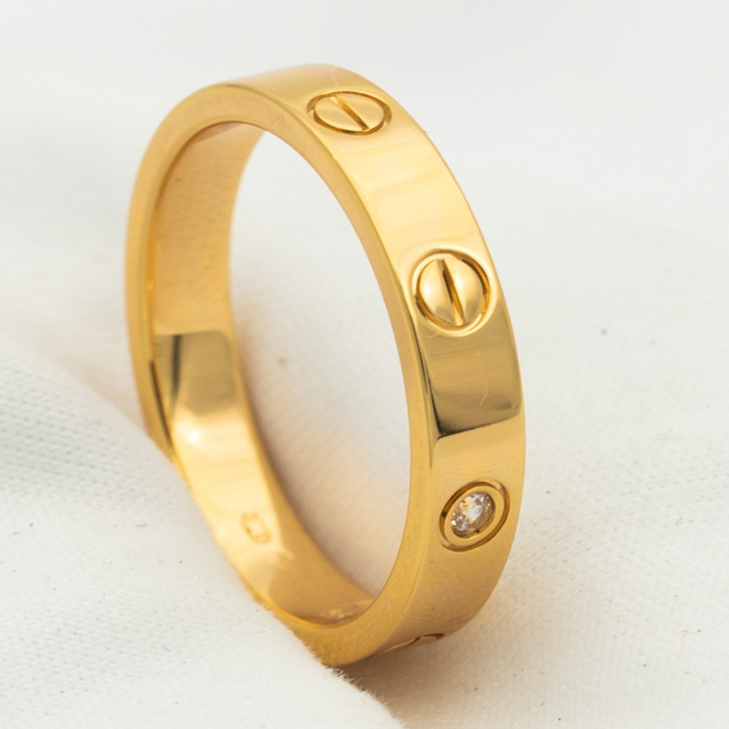 [Regal Jewels]LOVE RING 4MM 1 DIAMOND PINK GOLD