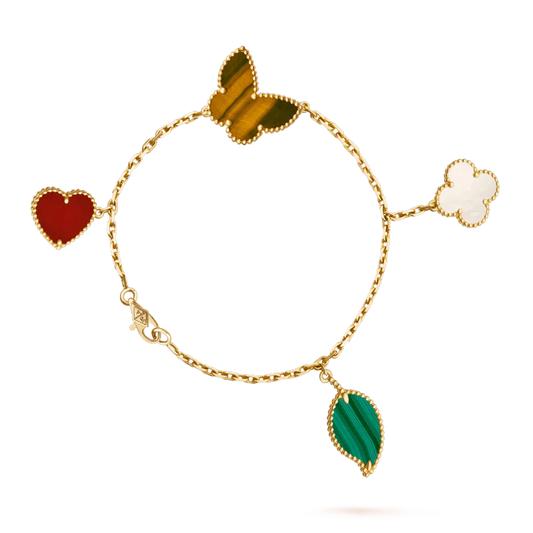 [Regal Jewels]LUCKY SPRING 5 MOTIF GOLD BRACELET