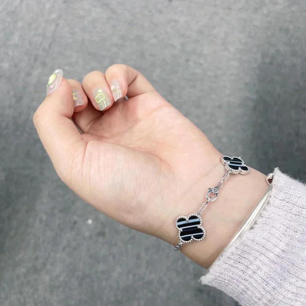 [Regal Jewels]CLOVER 5 MOTIF PULSAR STONE BRACELET COLLECTION
