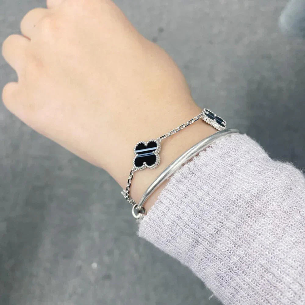 [Regal Jewels]CLOVER 5 MOTIF PULSAR STONE BRACELET COLLECTION