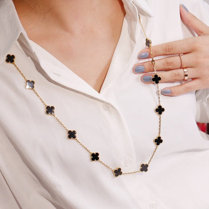 [Regal Jewels]CLOVER 20 MOTIFS ONYX ROSE GOLD