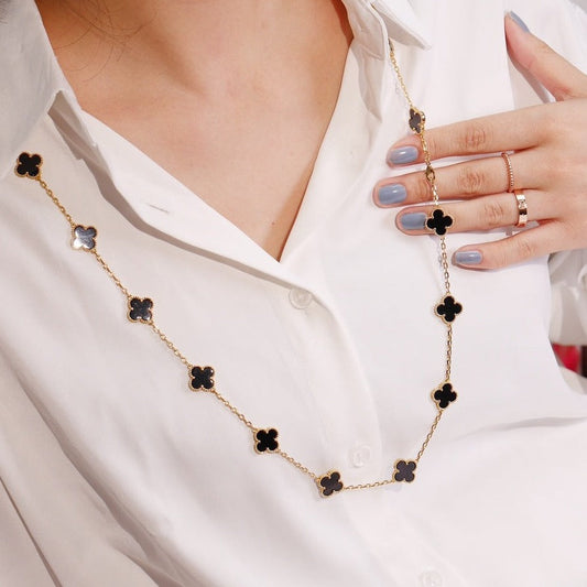 [Regal Jewels]CLOVER 20 MOTIFS ONYX ROSE GOLD