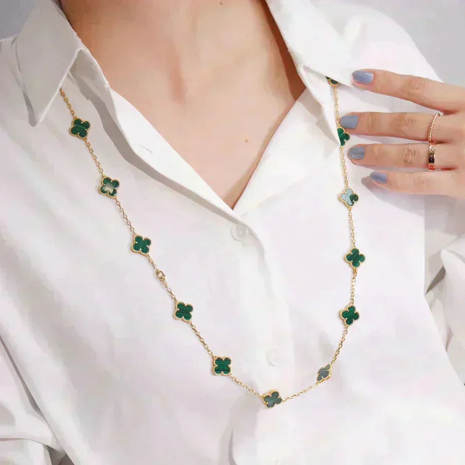 [Regal Jewels]CLOVER 20 MOTIFS MALACHITE GOLD