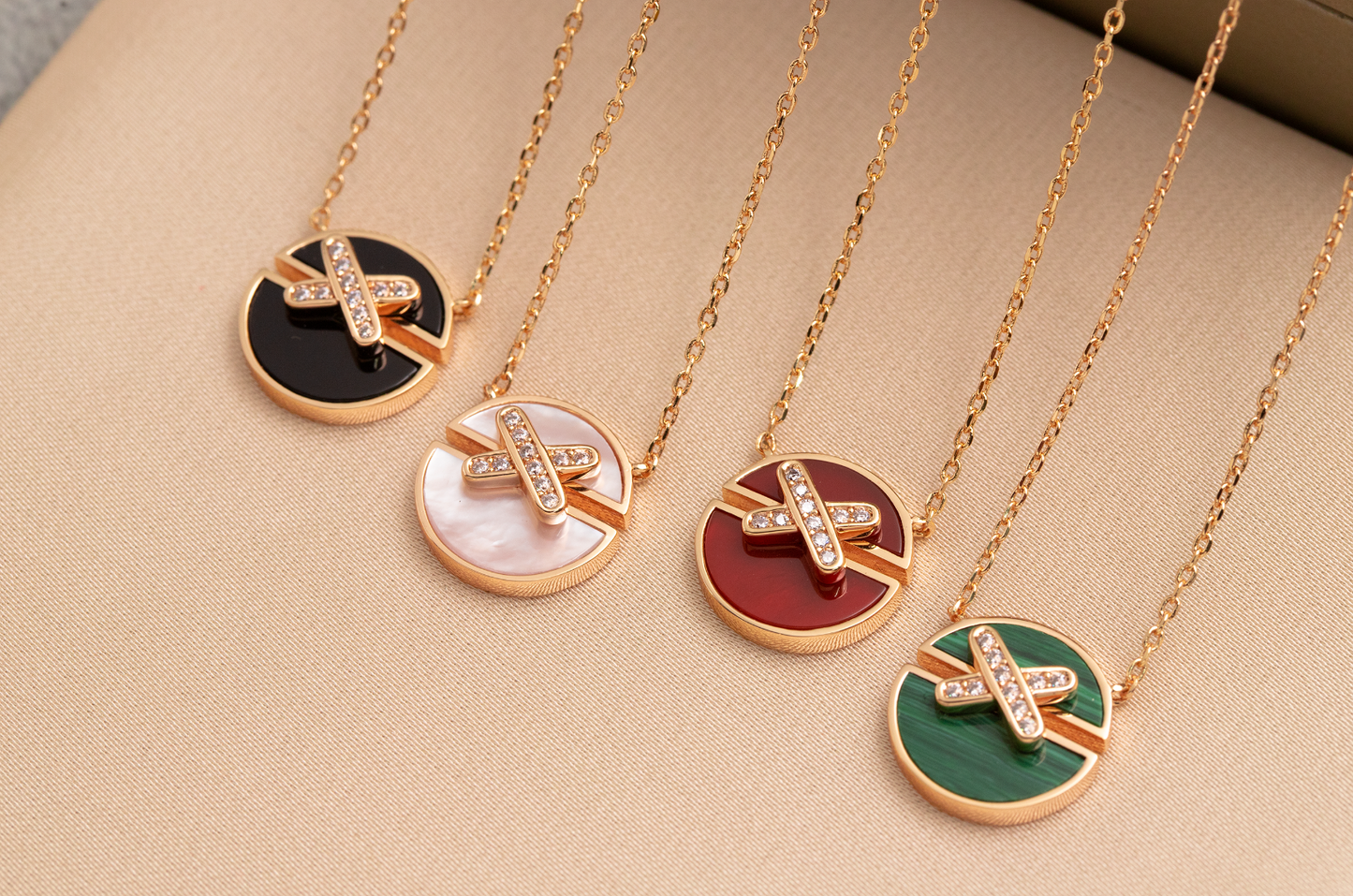 [Regal Jewels]JEUX DE PINK GOLD DIAMOND NECKLACE