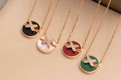 [Regal Jewels]JEUX DE PINK GOLD DIAMOND NECKLACE