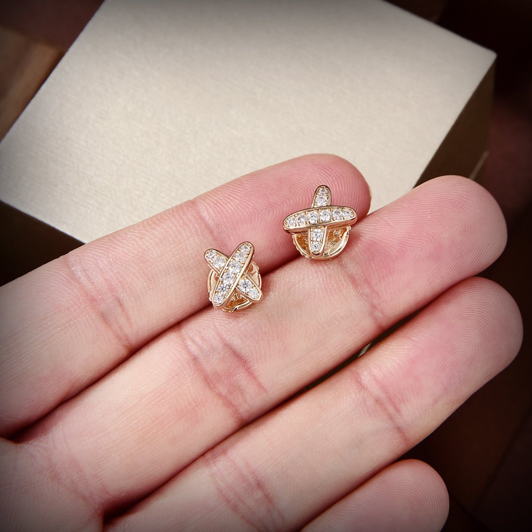[Regal Jewels]JEUX DE GOLD DIAMOND EARRINGS