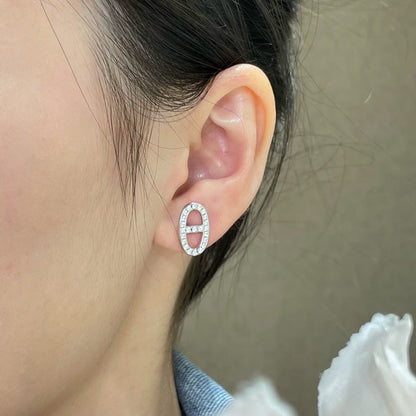 [Regal Jewels]HM FULL DIAMOND PIG NOSE STUD EARRINGS