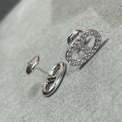 [Regal Jewels]HM FULL DIAMOND PIG NOSE STUD EARRINGS