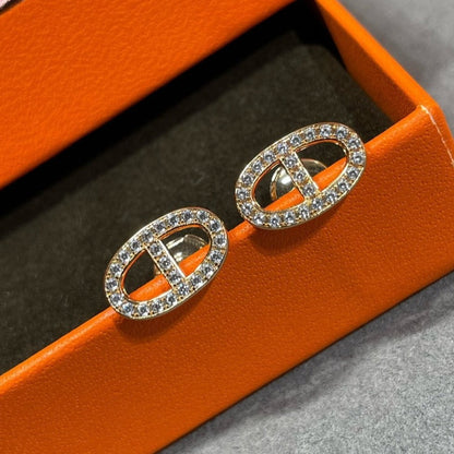 [Regal Jewels]HM FULL DIAMOND PIG NOSE STUD EARRINGS