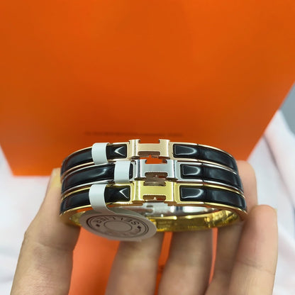 [Regal Jewels]CLASSIC HM CLIC BLACK 8MM ENAMEL BRACELET