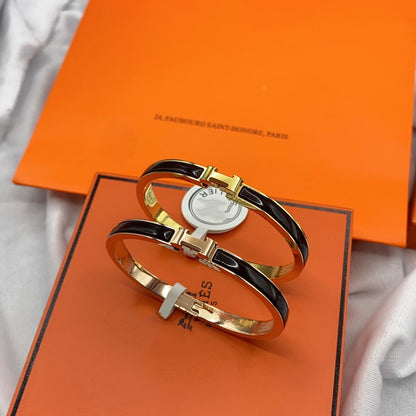 [Regal Jewels]CLASSIC HM CLIC BLACK 8MM ENAMEL BRACELET