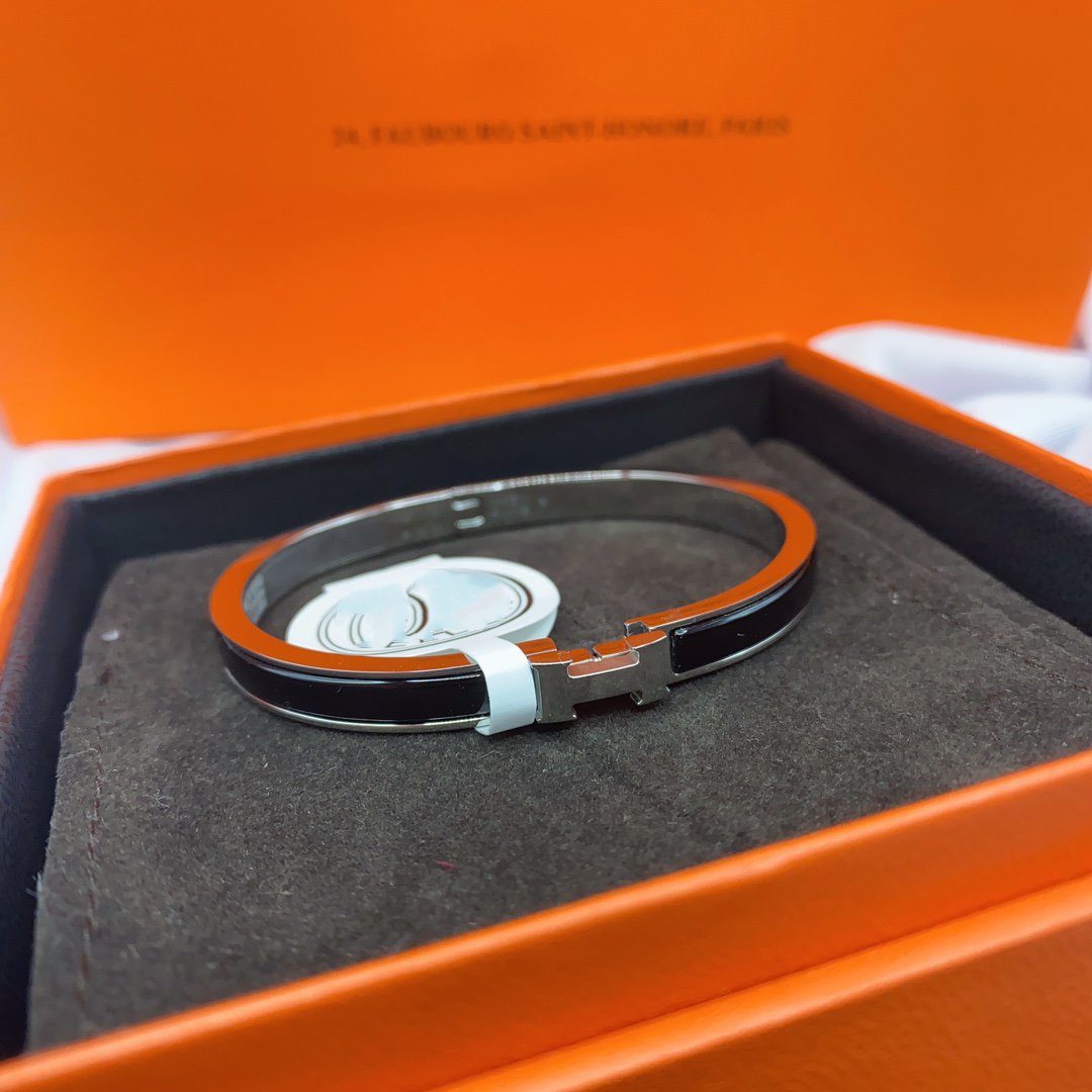 [Regal Jewels]CLASSIC HM CLIC BLACK 8MM ENAMEL BRACELET