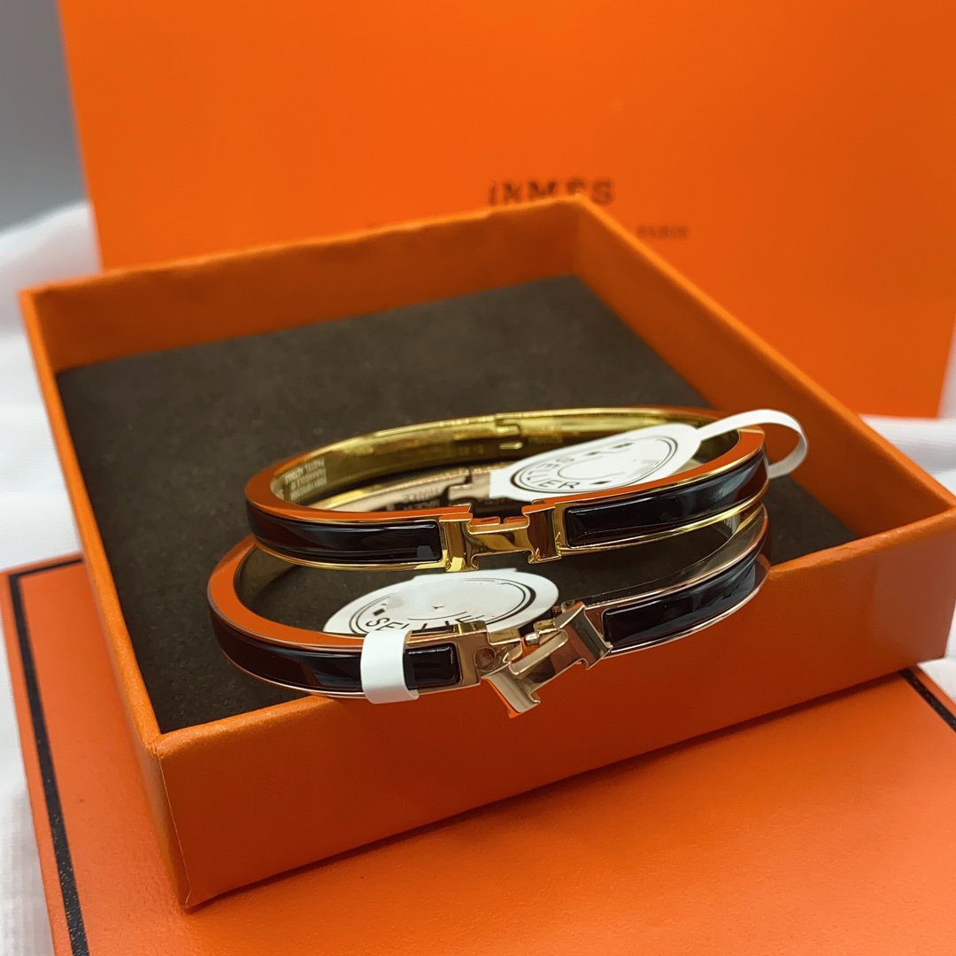[Regal Jewels]CLASSIC HM CLIC BLACK 8MM ENAMEL BRACELET