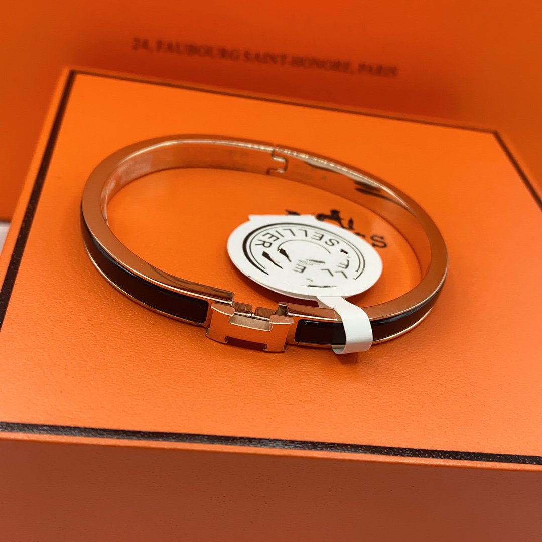 [Regal Jewels]CLASSIC HM CLIC BLACK 8MM ENAMEL BRACELET