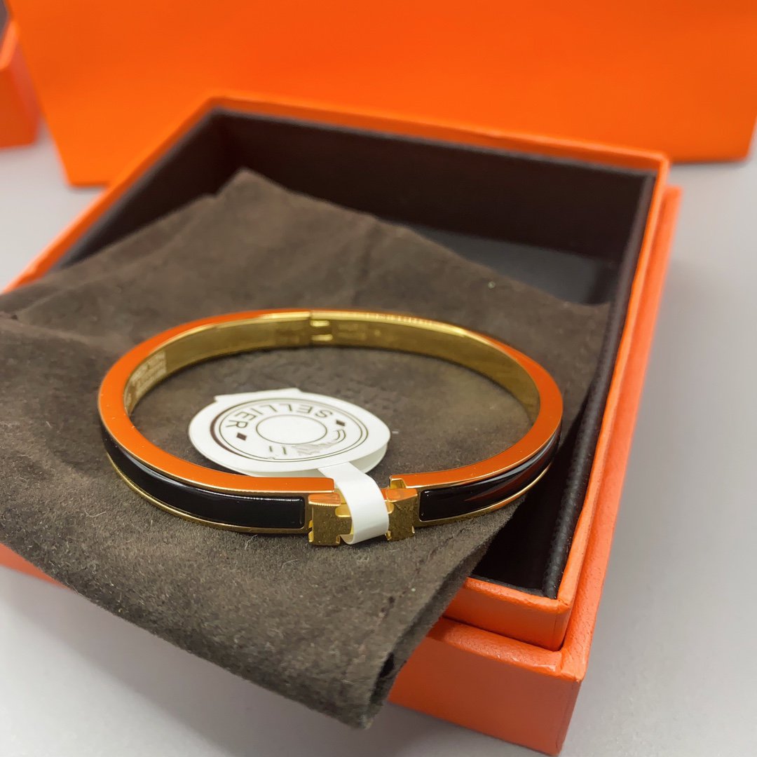 [Regal Jewels]CLASSIC HM CLIC BLACK 8MM ENAMEL BRACELET