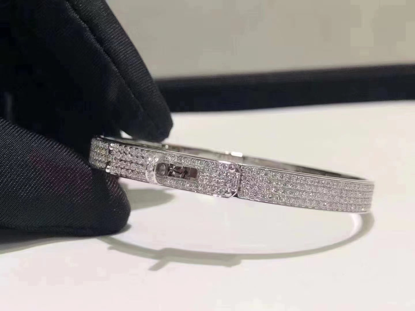 [Regal Jewels]HM KELLY BRACELET IN SILVER AND FULL PAVE DIAMOND