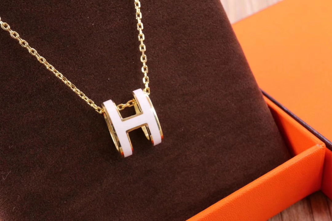 [Regal Jewels]HM CLIC YELLOW ENAMEL GOLD NECKLACE