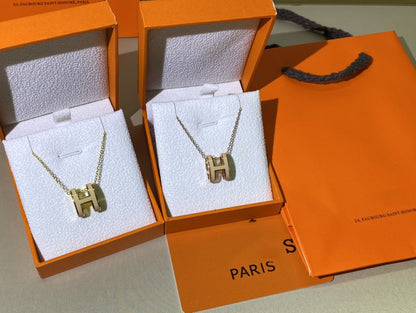 [Regal Jewels]HM CLIC YELLOW ENAMEL GOLD NECKLACE
