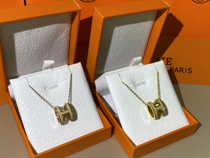 [Regal Jewels]HM CLIC YELLOW ENAMEL GOLD NECKLACE