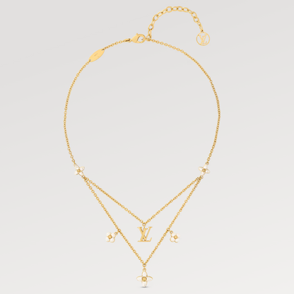[Regal Jewels]FLOWERGRAM GOLD MOP DOUBLE ROW NECKLACE