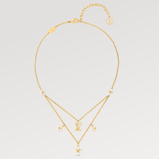 [Regal Jewels]FLOWERGRAM GOLD MOP DOUBLE ROW NECKLACE