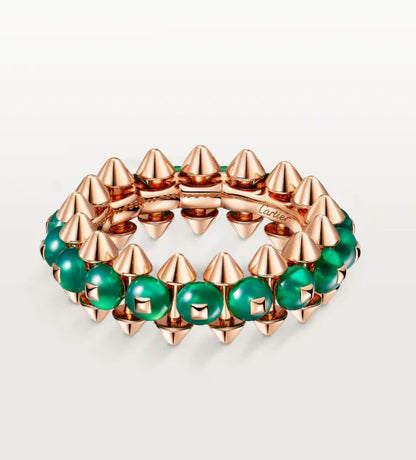 [Regal Jewels]CLASH ELEGANT ROSE GOLD RING FEATURING NATURAL AGATE