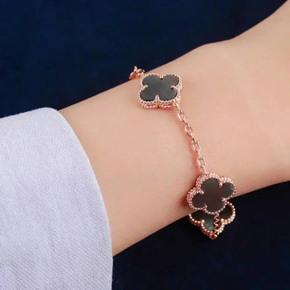 [Regal Jewels]CLOVER 5 MOTIF GRAY MOP BRACELET COLLECTION