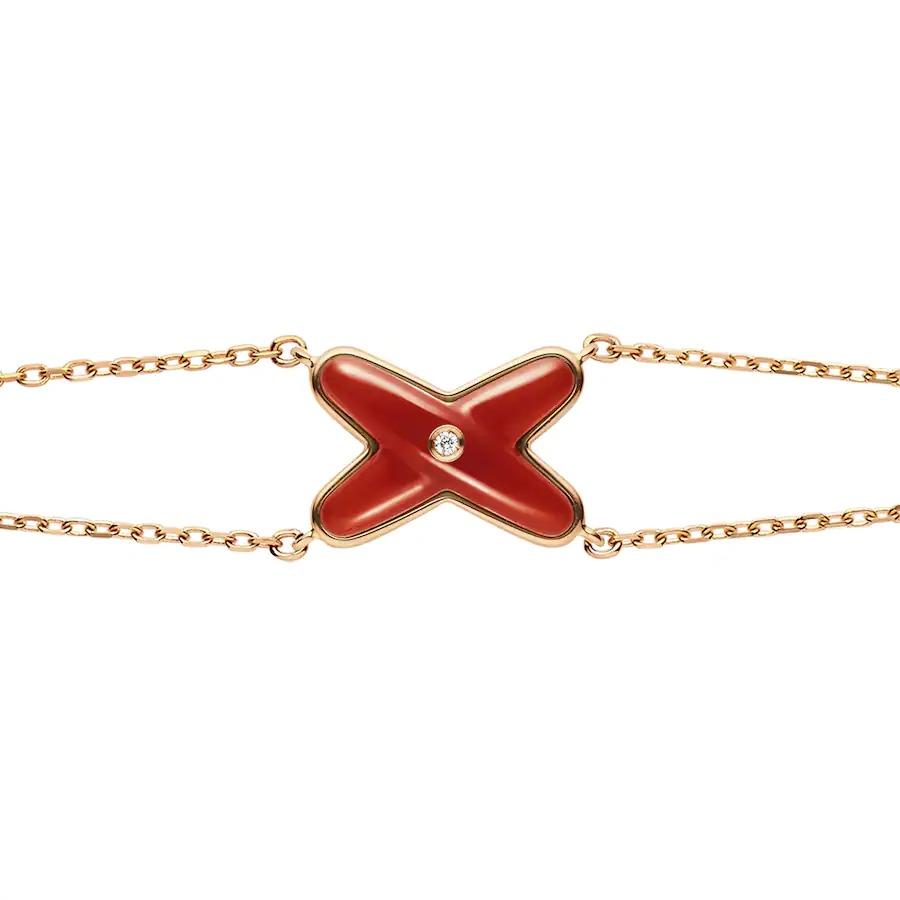 [Regal Jewels]JEUX BRACELET CARNELIAN PINK GOLD 1 DIAMOND