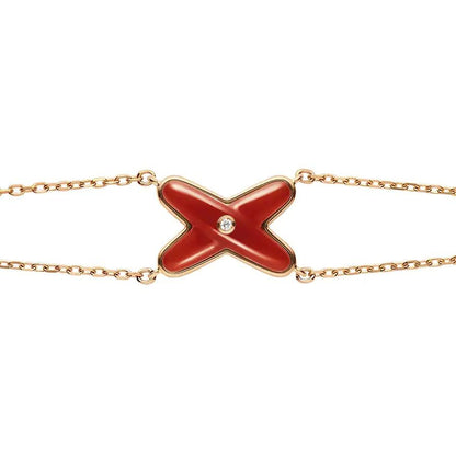 [Regal Jewels]JEUX BRACELET CARNELIAN PINK GOLD 1 DIAMOND