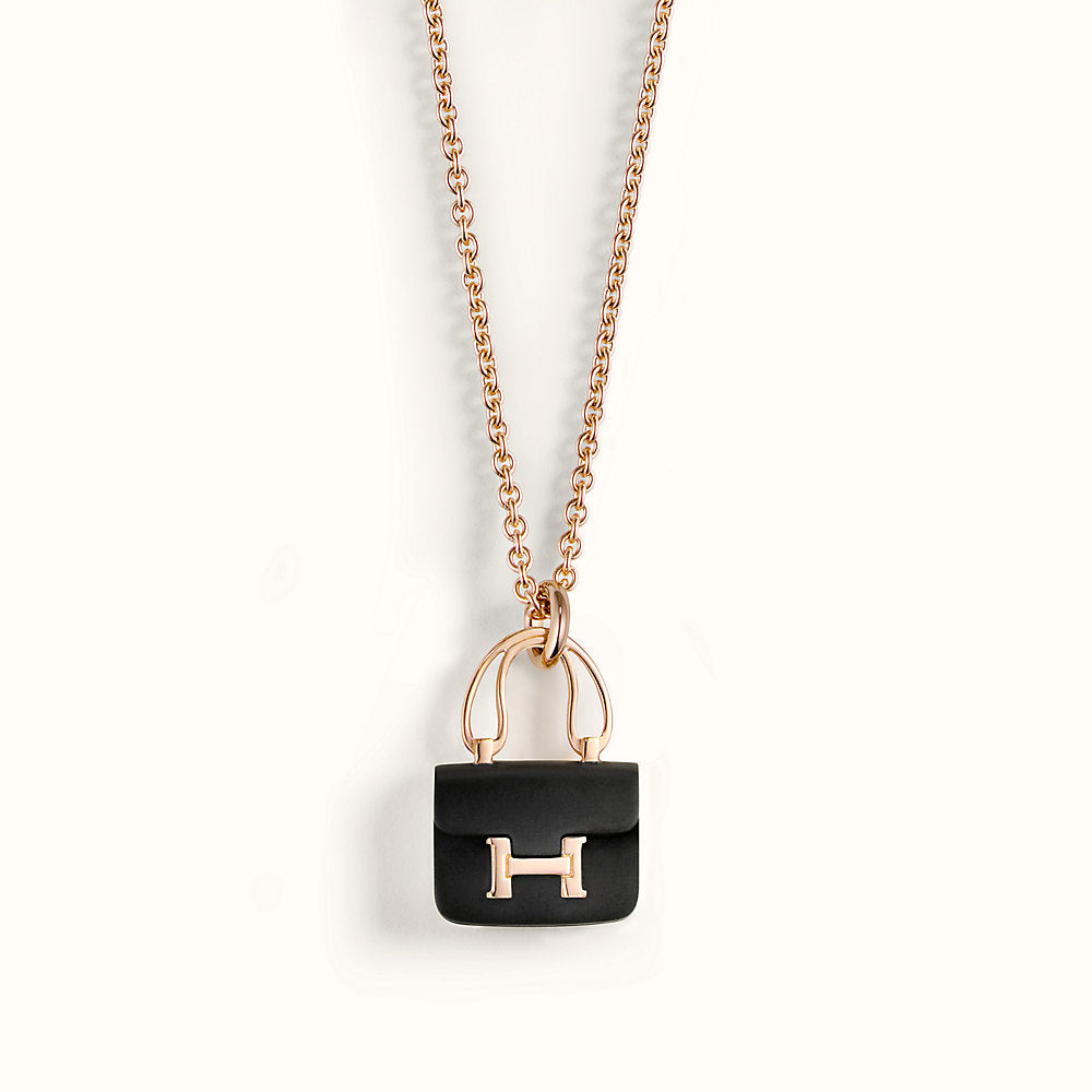 [Regal Jewels]CONSTANCE BLACK PEDANT PINK GOLD NECKLACE