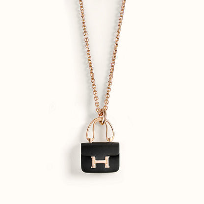 [Regal Jewels]CONSTANCE BLACK PEDANT PINK GOLD NECKLACE