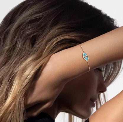 [Regal Jewels]M LUCKY EYE TURQUOISE ROSE GOLD BRACELET
