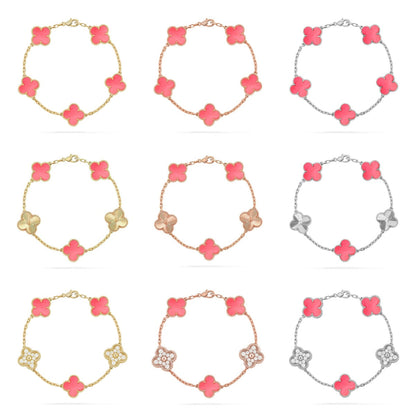 [Regal Jewels]CLOVER 5 MOTIFS  PINK MOP BRACELET COLLECTION