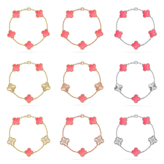 [Regal Jewels]CLOVER 5 MOTIFS  PINK MOP BRACELET COLLECTION