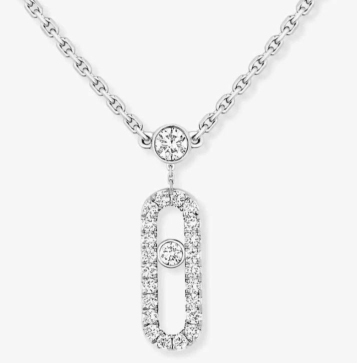 [Regal Jewels] MS Double-Circle Full-Diamond Necklace