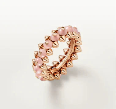 [Regal Jewels]CLASH ELEGANT ROSE GOLD RING FEATURING NATURAL AGATE