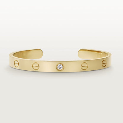 [Regal Jewels]LOVE BRACELET 6.1MM 1 DIAMOND OPEN CUFF