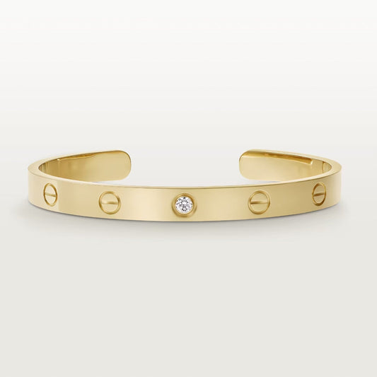 [Regal Jewels]LOVE BRACELET 6.1MM 1 DIAMOND OPEN CUFF