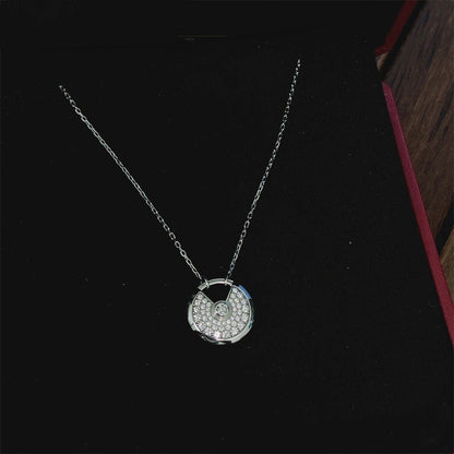 [Regal Jewels]AMULETTE SILVER FULL DIAMOND NECKLACE
