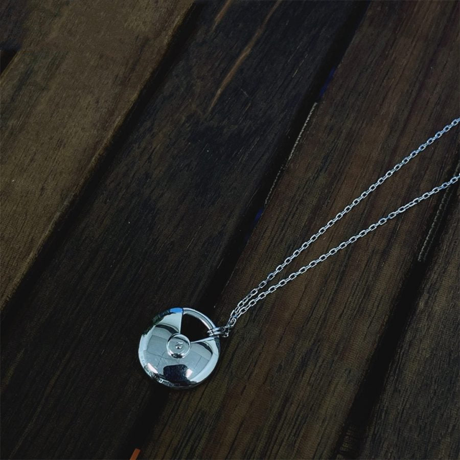 [Regal Jewels]AMULETTE SILVER FULL DIAMOND NECKLACE