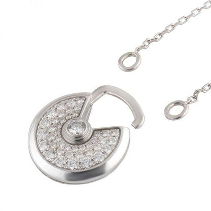[Regal Jewels]AMULETTE SILVER FULL DIAMOND NECKLACE