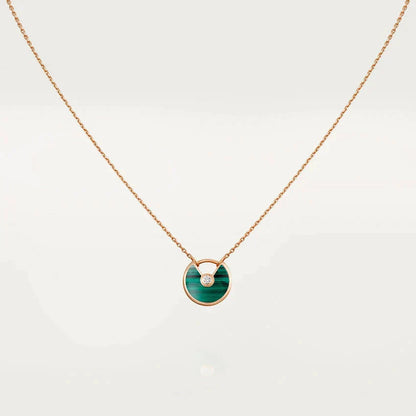 [Regal Jewels]AMULETTE ROSE GOLD MALACHITE NECKLACE